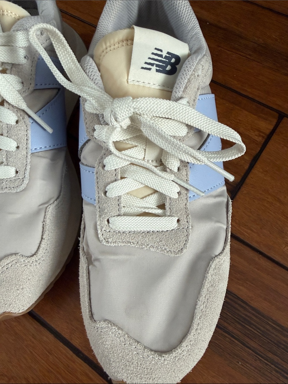 New Balance women’s Light Gray & Light Blue 237 Sneakers - Picture 2 of 7